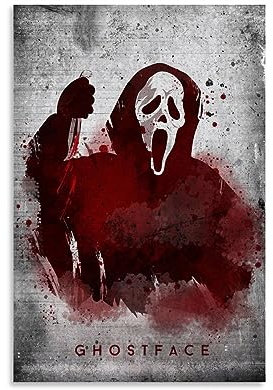 UMCHU Scream Ghostface Art Poster Dekorative Malerei Leinwand Wandkunst Wohnzimmer Poster Schlafzimmer Malerei,Wandkunst Bilddruck Moderne Familienzimmer Dekor 08x12inch(20x30cm)