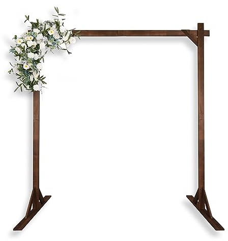 Kingbar Wood Wedding Arch Stand, Large Wedding Backdrop Stand, Rectangle Flowers Frame Stand For Ceremony, Photo Shoots, Anniversary, Bridal Shower, Rustic Decor