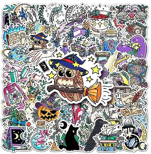 Cartoon Magic Stickers,Stickers Aesthetic for Decorating Luggage, Guitar, Skateboard, Water Bottle,Notebook -Waterproof and DIY-50PCS (Magic)
