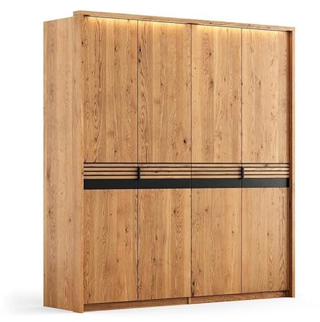 Katmandu Ravello Kleiderschrank Drehtürenschrank 4-türig 206 cm Massivholz Eiche, geölt
