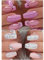 Ceboic 2 Packs (48 Pcs) Press on Nails Medium, Coffin French Tips False Nails Pink White Glitter Acrylic Nails, Glossy Purple Full Cover Artificial Stick on Nails Set Reusable for Women Girls Nail Art