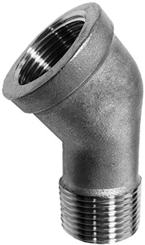 Gewinde Fitting Edelstahl V4A | Winkel 45 Grad IG x AG | 3/4 Zoll