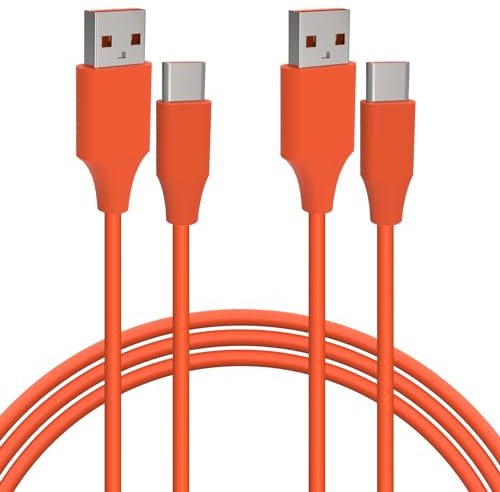 GEEKRIA Cable de carga USB compatible con Samsung Galaxy S25+, S24+, S24, W25, Z Flip6, Z Fold6, USB a USB-C cable de carga rápida de repuesto (120 cm, 2 unidades)