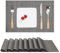 Myir JUN Tischsets Abwaschbar 8er Set,Gewebte Platzdeckchen rutschfest Abgrifffeste Hitzebeständig,Vinyl Platzsets Abwaschbar für küche Speisetisch Hotel,Platz-Matten 30x43.5cm (Dunkelbraun)