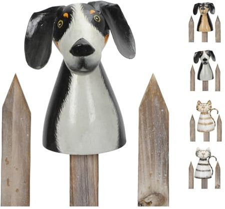NETPROSHOP Zaunfigur Katzen oder Hunde Zaunhocker Höhe ca.14 cm aus Metall, Auswahl:Charly