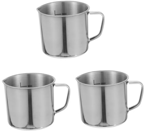 ABOOFAN Set Di 3 Vetrerie Per Chimica Misurino in Acciaio Inossidabile Da 500 Ml Bilancia