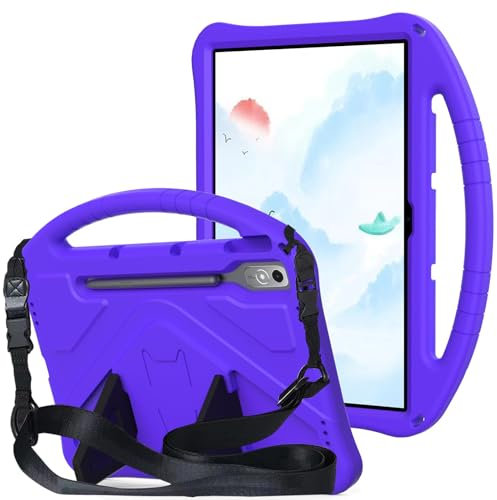 for Lenovo Tab P12 (12.7) TB-370 /TB-371 Tablet Case for Kids - Durable Lightweight EVA Shockproof Protective Handle Stand Cover for Lenovo Tab P12(Purple)