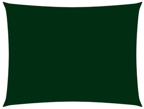 vidaXL Toldo de Vela Rectangular de Tela Oxford Verde Oscuro 5x7 m, Vela Parasol, Lona Vela Solar, Protector Solar, Velas Parasol, Lona Vela Solar