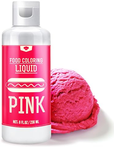 Colorant Alimentaire Rose - 236ml Colorant Alimentaire Liquide Concentré Sans Goût pour Pâtisserie, Gâteaux, Biscuits, Fondant, Macarons, Fabrication Artisanale de Savon et les Loisirs Créatifs
