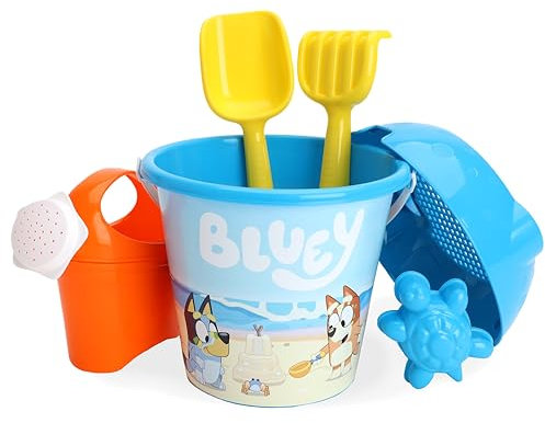 Toyland® Bluey & Bingo 6-Teiliges Eimer- und Schaufelset mit Gießkanne – Sand- und Wasserspiele – Strandspielzeug - Alter 2 Jahre +