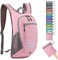 G4Free Kleiner Rucksack, 10/15 l, faltbar, leicht, verstaubar, Tagesrucksack, Reisen, Outdoor, Wandern, Schultertasche, Rosa kariert, 10Liters