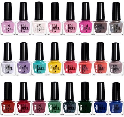 Non-Gel Nail Polish Set – 24 Colors, 5 ml Bottles with Glossy, Pastel, Glitter, Matte & Metallic Finishes, EU Made (Set B, 24 Colours)