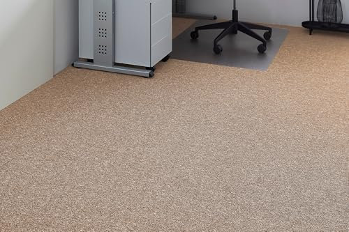 andiamo Auslegware Teppichboden Meterware Carlos - Teppichboden Auslegware & Teppich Meterware - Auslegware Teppich Meterware 4m & 5m breit - pflegeleichter Bodenbelag Beige - 400 x 400 cm
