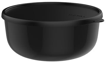 Mepal - Mikrowellengeschirr Lumina - Frischhaltedosen mit Deckel für Kühlschrank, Gefrierschrank, Dampfgarer & Mikrowelle - Mikrowellenschüsseln mit Deckel - Aufbewahrungsbox - 3000 ml - Nordic black