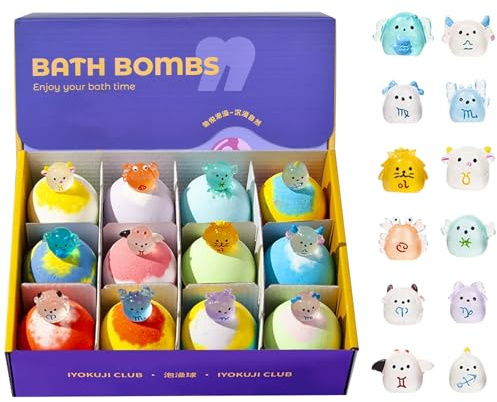 Badebomben Geschenkset für Kinder mit Überraschung, 12 Stück Bio-Badekugeln als Badezusatz Mädchen Jungs Schaumbad, Natürliche Bath Bombs Bademomente für Geburtstag Festival Weihnachten
