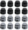 FunWorth 16 Stück Kordelstopper mit 2 Löchern (17mm), Schwarz/Grau, Schnürsenkel Schnellverschluss für Schuhe, Taschen, Hüte & Rucksäcke, Robuste Kordelklemmen aus Kunststoff mit Metallfeder