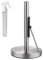 Stainless Steel Paper Towel Holder With Sprays Bottle Standing Weighted Base Tissue Roll Rack For Kitchen Countertop