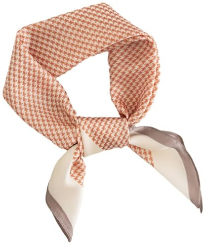 MEDUOLA Damen Halstuch aus Kunstseide Blumen und verschiedene Muster Druckschal Elegantes Accessoire 70CM x 70CM Quadratisches Tuch Kilobirdseye Rosa