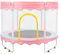 SEVEN COMFORT Trampoline d'intérieur et d'extérieur pour Enfants avec Panier, 150L x 150l x 110H cm avec Ressorts, Filet De Sécurité,Tapis de Saut Robuste pour Enfants (Rose)