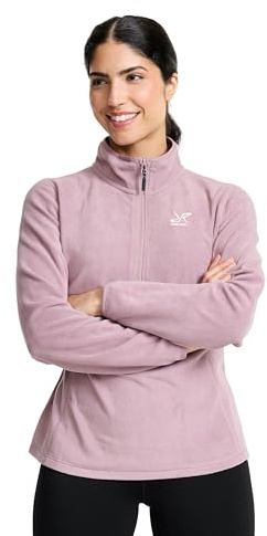 RevolutionRace Hiker Half-Zip Fleece für Damen, Leichter und elastischer Fleece mit halbem Reißverschluss, Dusty Mauve, L