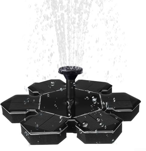 Bomba de fuente solar, fuente de agua solar, agua de energía solar con 4 modos de pulverización de agua para jardín, bomba solar flotante para estanque para jardín, terraza o estanque de pájaros