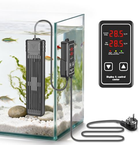 Eirolace Aquarium Heizung 300W, Digitaler Heizstab mit Dual-Display Thermostat, Automatische Abschaltung & Übertemperaturschutz, für Süß-/Salzwasser (2.3m Kabel)