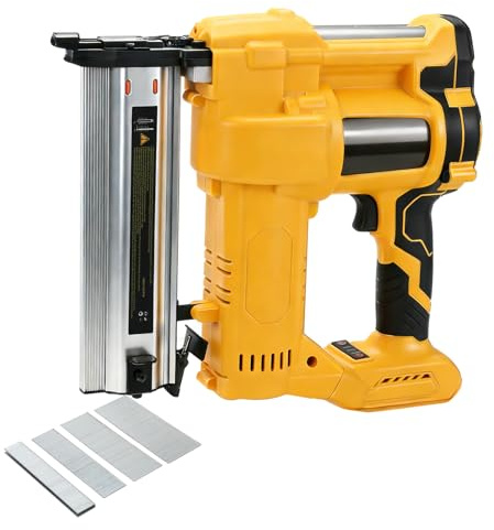 18GA Cordless 2 Brad Nailer Compatible with Dewalt 18V 20V Battery, 2-in-1 Cordless Nail Gun Staple Gun, Tool-Free Jam, Adjustable Depth, Battery Stapler Nailer with 400 Nails/Staples for Woodworking