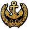 Aufnäher Bügelbild Aufbügler Iron on Patches Applikation Nautik Anker 7,5 x 7,5cm Farbe: Gold-Schwarz VOR100-21