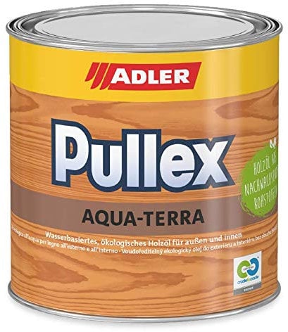 ADLER Pullex Aqua-Terra - Ökologisches Holzöl Außen & Innen - Universell anwendbar für starken Wasserschutz & lange Haltbarkeit - Auf Wasserbasis & nachwachsender Rohstoffe - 2,5l Farbe Nuss