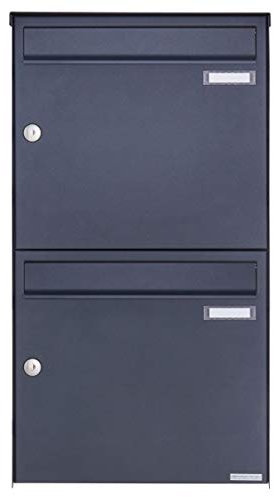 Aufputz Briefkastenanlage Design Basic 382A (2 Briefkästen, senkrecht, RAL 7016 anthrazitgrau feinstruktur matt)