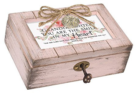 Cottage Garden Granddaughter Smile In My Heart Medaillon in Blush Pink Spieluhr