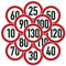 Verkehrszeichenaufkleber - Zulässige Höchstgeschwindigkeit Kfz Aufkleber Sticker (20 cm Ø, 30 km/h)
