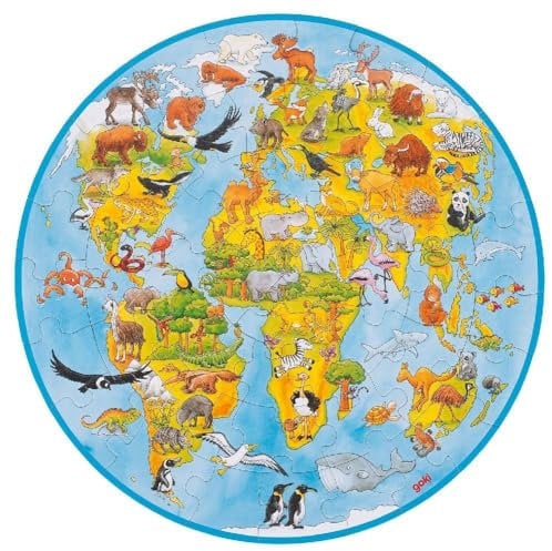 XXL Puzzle Welt, 49 Teile: Ø 45 cm, Pappe, 49 Teile per Stück