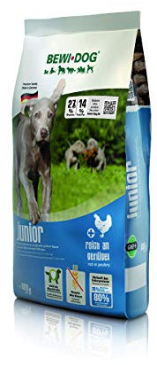 BEWI DOG Junior [0,8 kg] Hundefutter Trockenfutter für junge Hunde ab 4. Monat ohne Weizen & Soja 80% tierisches Eiweiß, 3er Pack (3 x 0,8 Kg)