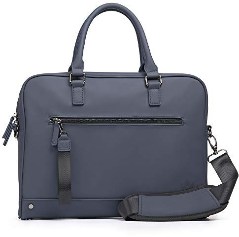 The Friendly Swede Laptoptasche 13 Zoll, minimalistische Arbeitstasche, Businesstasche, Aktentasche Herren und Damen, Veganes PU - VRETA - mit Schultergurt (Dunkelblau)
