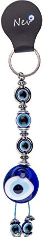 nevfactory Nev Nazar Boncuk Evil Eye Schlüsselanhänger – Handgefertiger Glücksbringer mit Türkischem Auge aus Glas