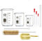 Glass Beakers Set, JESSTOLO 3pcs Glass Graduated Measuring Beakers 50ml/100ml/250ml with 3 Glass Droppers, 3 Cleaning Brush and 2 Glass Stirring Rod for Chemical Measuring or Kitchen