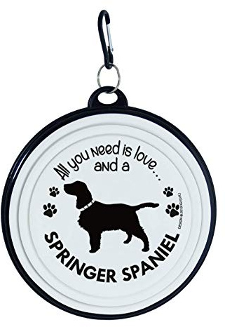 Travel Dog Bowls - Collapsible Bowl - Large Dogs (Springer Spaniel)