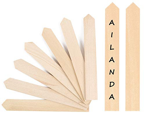 AILANDA 50pz Etichette per Piante Legno Marcatori per Piante Etichette da Giardino DIY per Piante in Vaso, Accessori per Serre, Semi da Giardino, Semi di Piante,Forma della Freccia