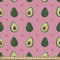 ABAKUHAUS Avocado Gewebe als Meterware, Halbiert Obst und Herz-Kunst, Schön Gewebten Stoff für Polster und Wohnaccessoires, 1M (148x100cm), Pastel Pink