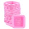 Soap Moulds for Soap Making Supplies, 25pcs Homemade Square Craft Art Silicone Soap Mold Stamp Baking Mold for DIY Making Soap Candle and Baking Cake Bread(Pink)