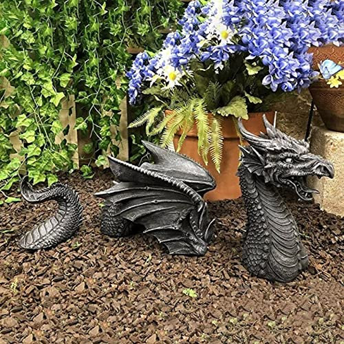 OhhGo Der gotische Drache Garten Statuen, 9.7Inch Drachen Tierfiguren, Ornamente für Patio, das Büro Dekoration Preis