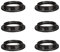 E14-Lampenschirm-Kragenring, 6 Stück E14-Kunststoff-Schraubbirnen, Lampenfassung, Drehverschluss, Fassung, Ersatzring (28 mm innen, schwarz)