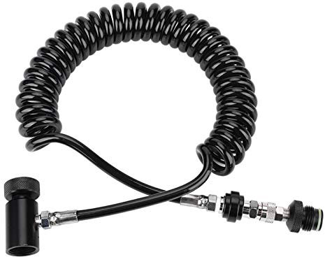 Kuuleyn Paintball Schlauch, Paintball Markierer Remote Coil Zylinder Anschluss Ventilschlauch Wellschlauch für Co2 Tanks 3000 Psi und 4500 Psi Hpa Systeme