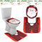 TSLBW DéCorations De NoëL pour Abattant De Toilettes, Ensemble De Tapis De Toilette du PèRe NoëL DéCorations De Salle De Bain Tapis Toilettes Couvercle Tapis De Toilette DéCoration De NoëL (Rouge)