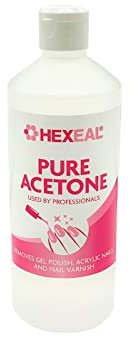 Hexeal Pure Acetone 500ml – 500ml Flip Cap Bottle of 99.5% High Strength Acetone for Nail Polish & Nail Varnish Removal – Professional Quality Gel Polish & Acrylic Soak Off & Removal