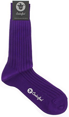 Coolorfool Calzini filo di Scozia di lusso da uomo e da donna - 100% cotone pregiato viola T46/48