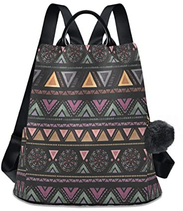 ALAZA Bunte Azteken-Rucksack aus Polyester mit Zickzackmuster für Damen