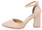 QUEEN HELENA Décolleté Scarpe con Tacco Medio Eleganti a Punta Chiusa con Cinturino Donna ZM6045 (ZM9002 Nude, numeric_38)