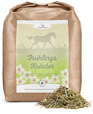 Krauterie Frühlingskräuter Pferd in Spitzenqualität (5000 g), Frühlings Kräuter für Pferde, Saisonkräuter als Bestandteil artgerechter Fütterung, frei von Zusatzstoffen, aus Liebe zu Deinem Pferd